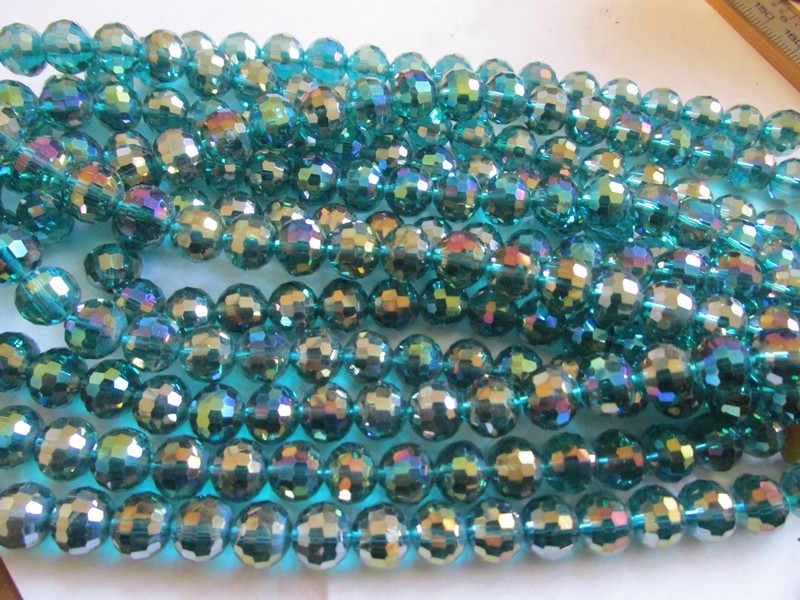 (image for) Teal faceted round crystals #T1108